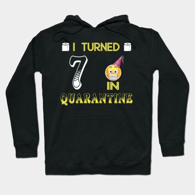 I Turned 7 in quarantine Funny face mask Toilet paper Hoodie by Jane Sky